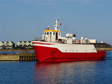 Small Ferry Boat In Denmark Stock Photo Image Of Coastline Marine