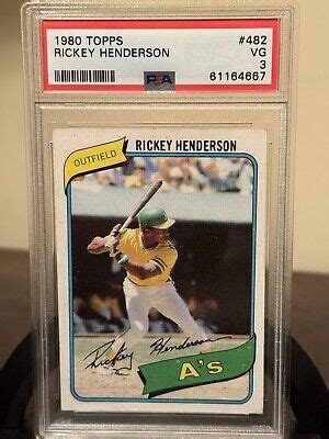 1980 Topps 482 Rickey Henderson RC Rookie Card Athletics PSA 3 VG EBay