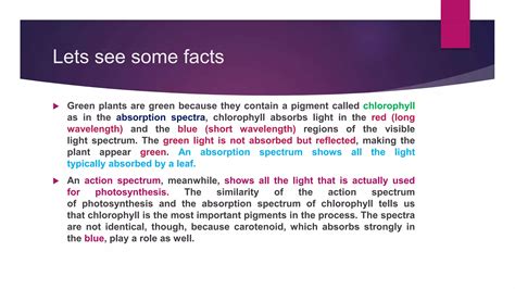 Absorption And Action Spectrum Ppt Free Download