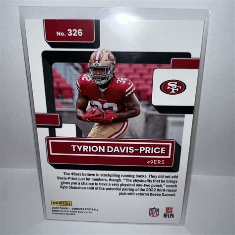 Panini Donruss Rated Rookie Tyrion Davis Price Rc Ebay