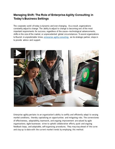 Ppt Managing Shift The Role Of Enterprise Agility Consulting In