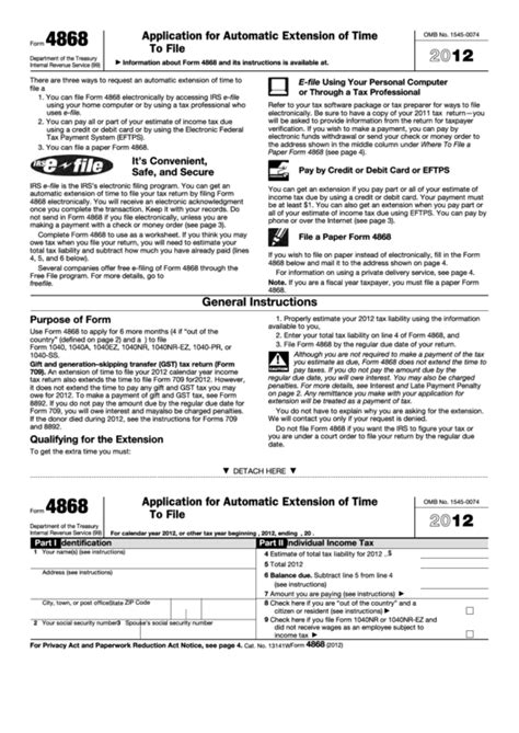 Irs Form 4868 Printable Printable Forms Free Online