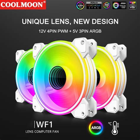 Coolmoon Ventiladores De Refrigera O V Pin Pwm Wf V Pin Argb