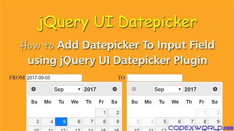 Add Datepicker To Input Field Using JQuery UI YouTube