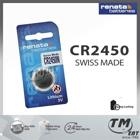 Renata CR2450 N Battery Swiss Made BMW Car Key Remote 3V Lithium