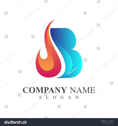 Blue Letter B Fire Logo Stock Vector (Royalty Free) 1158586804 ...