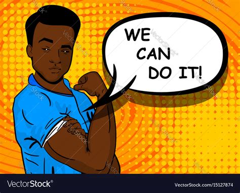 Black African American Man We Can Do Royalty Free Vector