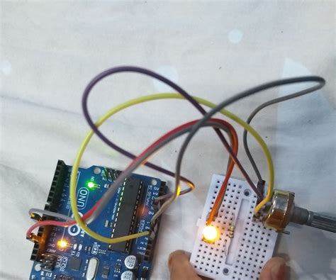 Controlling Led Brightness With Potentiometer With Arduino 3 Steps Instructables