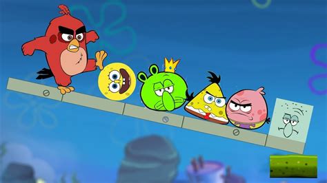 Angry Birds Kick Piggies Vs Spongebob Kick The Squidward Gameplay