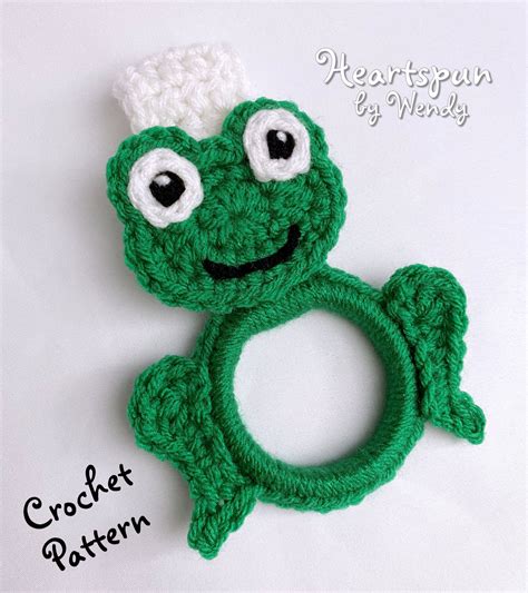 Crochet Pattern To Make A Frog Towel Holder Ring With Fold Over Strap