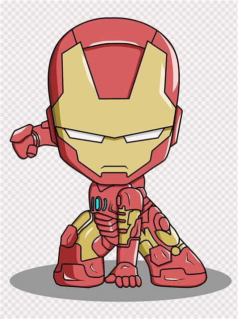 Iron Man Chibi Cartoon Superhero Marvel Avenger Character Cute