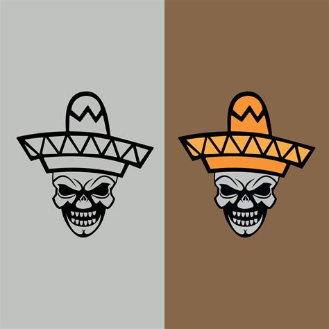 Sombrero Or Mexican Hat Flat Vector Icon Emblem Design On White