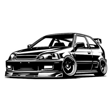 Premium Vector Jdm Car Illustration Honda Civiv