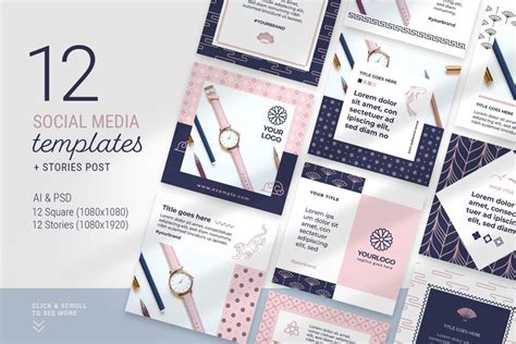 Elements Social Media Templates Psd Ai And Vector Brandpacks