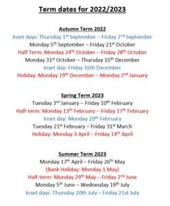 Term Dates - Shaftesbury CE Primary School