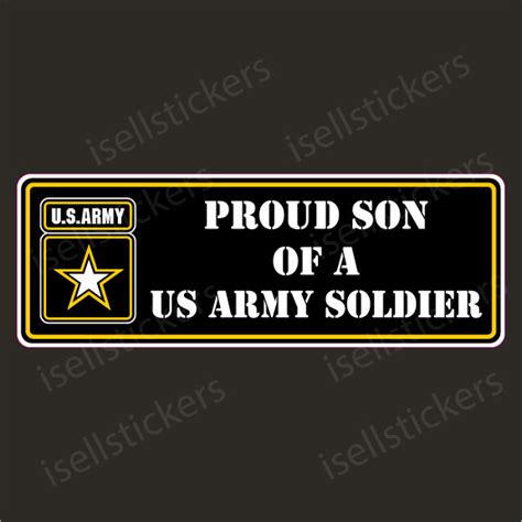 Proud Son Of A Us Army Soldier Car Truck Military Bumper Sticker Window