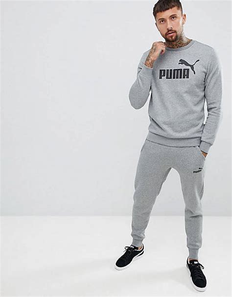 Puma Essentials Tracksuit In Grey Asos