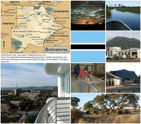 botswana  land  contrast clockwise  top left map location