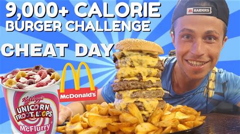 9000 Calorie Cheat Burger Challenge Man Vs Food Youtube