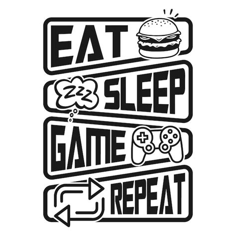 Premium Vector Eat Sleep Game Repeat Gaming Quotes Tshirt Design For