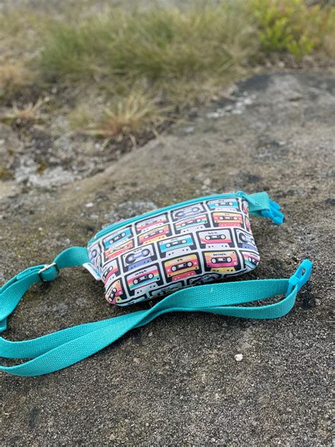 Retro Mix Tape Bum Bag 1980s Cassette Tape Bag Organic Cotton Waist