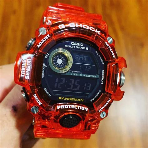 Custom Super Clear Murakami Red G Shock Rangeman G Shock Watches G