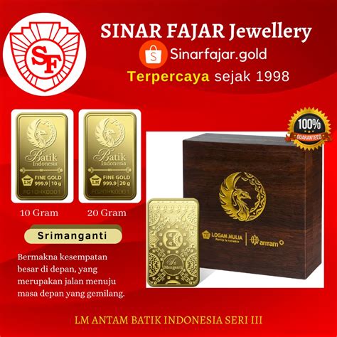 Jual Terbaru Logam Mulia Antam Batik Indonesia Seri Kadar