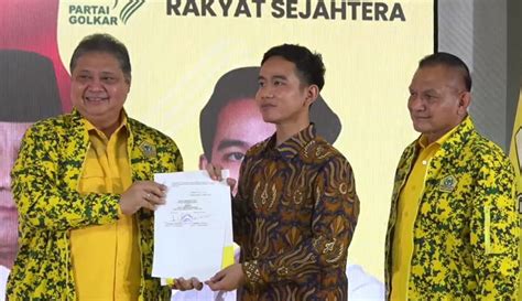 Partai Golkar Resmi Usung Gibran Jadi Cawapres Prabowo Subianto