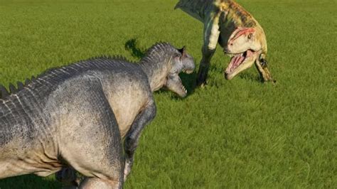 Allosaurus Vs Giganotosaurus Jurassic World Evolution Youtube