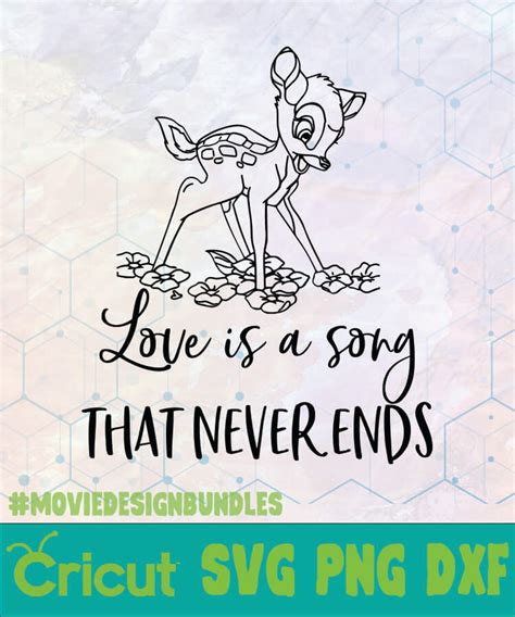 BAMBI LOVE IS A SONG THAT NEVER ENDS 1 DISNEY LOGO SVG, PNG, DXF ...