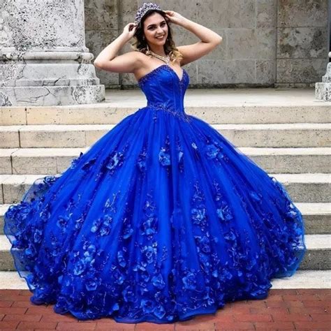 Beautiful Royal Blue Quinceanera Dresses Sweetheart Beaded Etsy