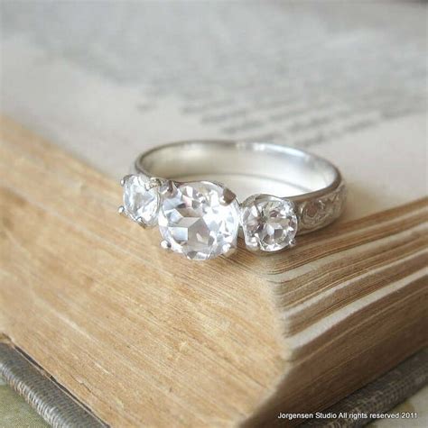 White Topaz Vs Diamond Engagement Rings Wedding Knowhow
