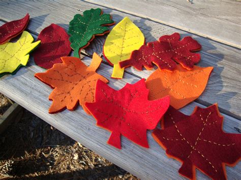 Handmade Fall Felt Leaves Felt Crafts Felt Leaves Crafts