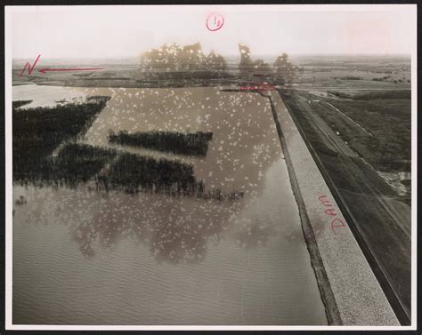 Lake Ray Hubbard Dam With Red Annotations The Portal To Texas History