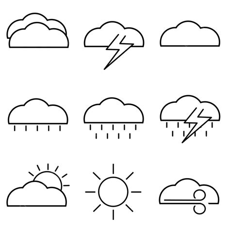 Weather Vector Hd Png Images Weather Icon Set Cloud Thunderstorm Rain Png Image For Free