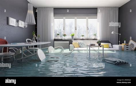 Flooding living interior Stock Photo - Alamy