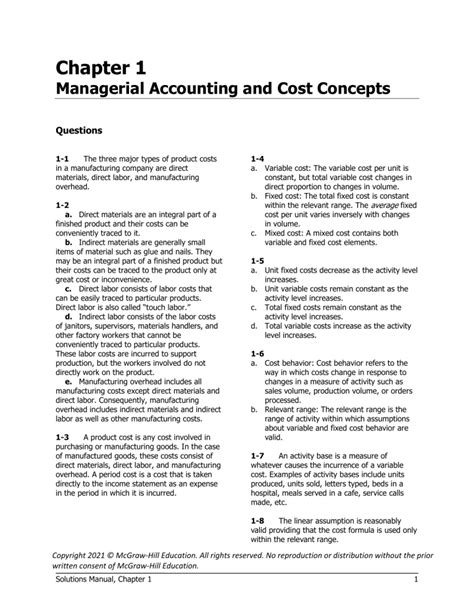 Managerial Accounting E Solutions Chapter