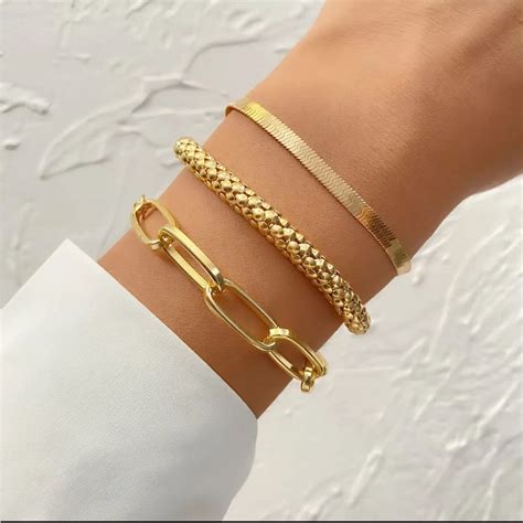 Chain Bracelets Pcs Set Pulseiras De Correntes Pulseiras Femininas