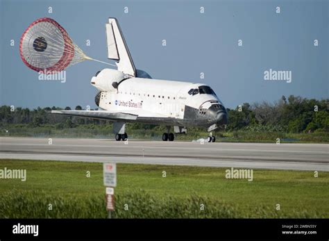 Cape Canaveral Fla Space Shuttle Atlantis Drag Chute Slows The