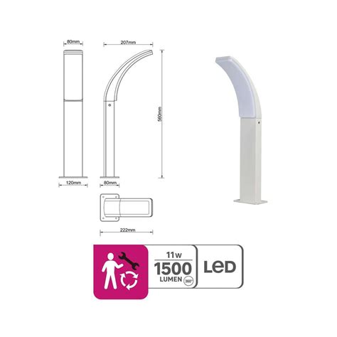 Utelampe LAKKO Inspire LED 56cm - Hvit – Elbutikk N-Tek AS
