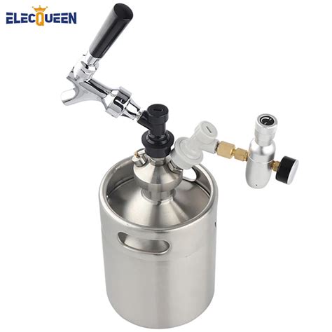 Stainless Steel L Mini Growler Spears Beer Spear With Draft Tap Faucet