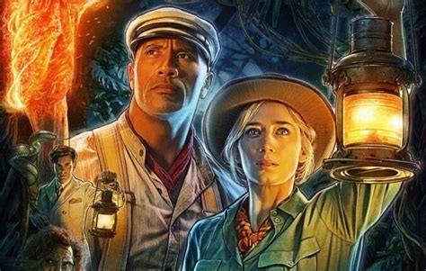 Jungle Cruise Dwayne Johnson E Emily Blunt Estampam Novo Cartaz