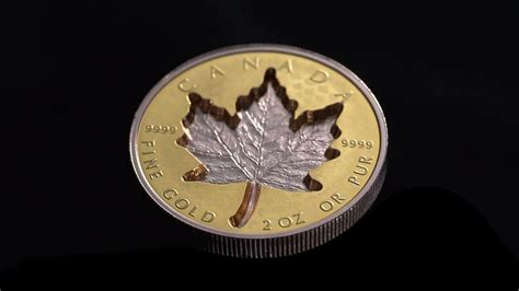 2 Oz Pure Gold Coin Super Incuse Gold Maple Leaf Mintage 250