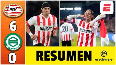 PSV fue una APLANADORA goleó al Groningen por 6 0 y sigue en la pelea