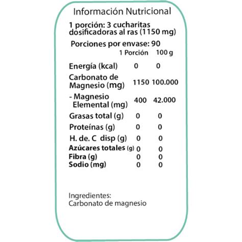 Carbonato Magnesio Elemental Dulzura Natural Ecoasis