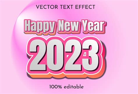 Efecto de texto editable año nuevo 2023 Vector Premium