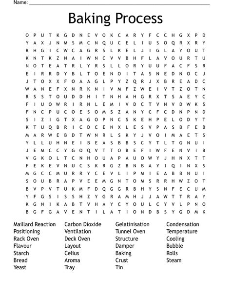 Baking Process Word Search Wordmint