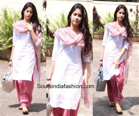 Jhanvi Kapoor In A Simple Salwar Suit South India Fashion