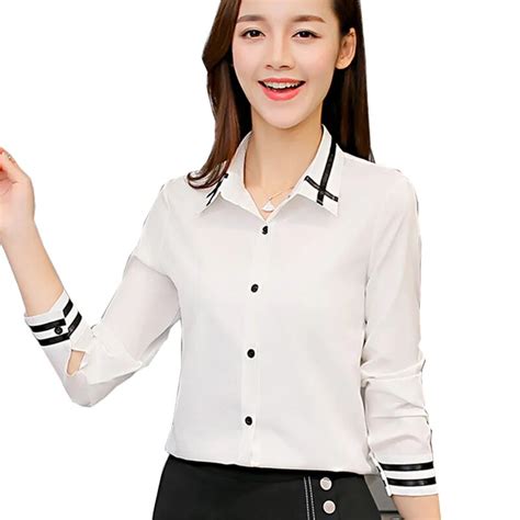 Camisa De Chifón Para Mujer Blusa De Negocios Novedad De 2019 Informal Camisas De Manga