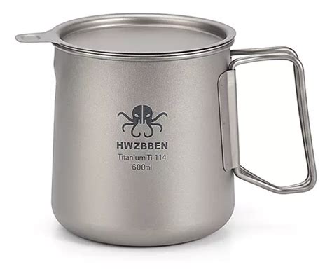 Taza De Titanio Plegable De Titanio De 600 Ml Para Acampar C Meses